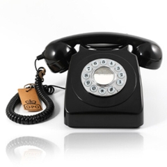 GPO Retro GPO746BLK 746 Desktop Push Button Telephone - Black (Large Item, Black)
