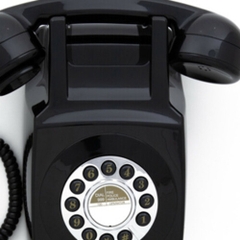 GPO Retro GPO746WBLK 746 Wall Mount Push Button Telephone - Black (Large Item, Black)