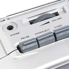 GPO Retro GPO9401 9401 Portable AM/FM Radio Cassette Recorder Player - Silver (Large Item, Silver)