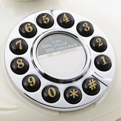 GPO Retro GPOOPLPBCR Opal Classic Desktop Push Button Telephone - Cream (Large Item, White)