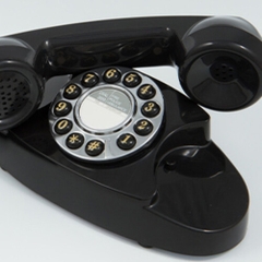 GPO Retro GPOAUDBK Audrey Bedside Push Button Telephone - Black (Large Item, Black)