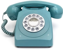 GPO Retro GPO746DPBBL 746 Desktop Push Button Telephone - Blue (Large Item, Blue)
