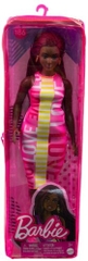 Mattel - Barbie Fashionista Doll, Color Block "Love" Dress, Earrings, White Sneakers and long Braided Hair (Large Item, Doll)