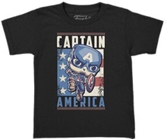ÁO THUN ( TEE )  + FUNKO POCKET POP!  : Marvel- Captain America- L(KD) (Vinyl Figure, Size Large)