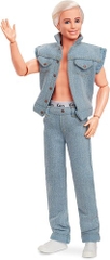 Mattel - Barbie The Movie Ken Doll Wearing All-Denim Matching Set with Ken Underwear (Large Item, Doll)