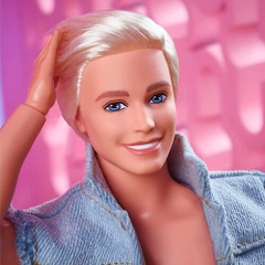 Mattel - Barbie The Movie Ken Doll Wearing All-Denim Matching Set with Ken Underwear (Large Item, Doll)