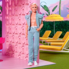Mattel - Barbie The Movie Ken Doll Wearing All-Denim Matching Set with Ken Underwear (Large Item, Doll)