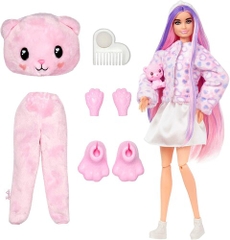 Mattel - Barbie Cutie Reveal - Cozy Cute Tees Barbie with Teddy Bear (Large Item, Doll)