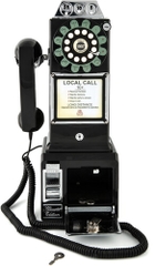 GPO Retro 130BLK Diner Telephone Push Button Desk or Wall Mountable (Black) (Large Item)
