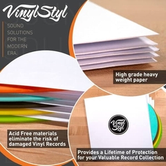 Inner Record Sleeves / Vinyl Styl® 12 Inch - Square Corner - 50 Count (White)