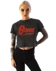 DAVID BOWIE - LOGO AMPLIFIED X LARGE VINTAGE CHARCOAL T SHIRT