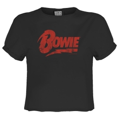 DAVID BOWIE - LOGO AMPLIFIED X LARGE VINTAGE CHARCOAL T SHIRT