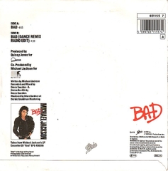 Michael Jackson ‎– Bad (Single - 45RPM)