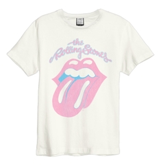 THE ROLLING STONES - WASHED OUT AMPLIFIED VINTAGE WHITE X LARGE T