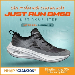 GIÀY CHẠY BỘ JUST RUN BM68 MÀU ĐEN XÁM