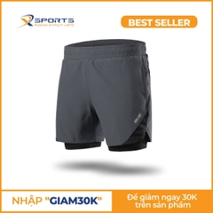 QUẦN CHẠY BỘ ARSUXEO 2 LỚP (BOXER) THOÁNG KHÍ CÓ DẢI DẮT ÁO - MS04