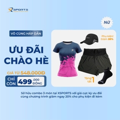 COMBO XSPOSTS 4: ÁO T SHIRT HỒNG + QUẦN LIỀN ĐAI ĐEN (TẶNG TẤT CHẠY BỘ)