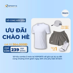 COMBO XSPOSTS 15: ÁO T SHIRT TRẮNG + QUẦN MỘT LỚP XÁM (TẶNG TẤT CHẠY BỘ)