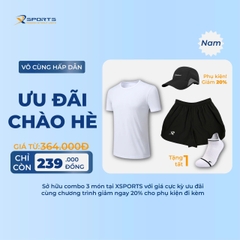 COMBO XSPOSTS 16: ÁO T SHIRT TRẮNG + QUẦN MỘT LỚP ĐEN (TẶNG TẤT CHẠY BỘ)
