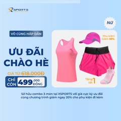 COMBO XSPOSTS 24: ÁO SINGLET HỒNG + QUẦN LIỀN ĐAI HỒNG (TẶNG TẤT CHẠY BỘ)