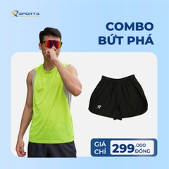 COMBO BỨT PHÁ 2: ÁO SINGLET XANH NEON + QUẦN MỘT LỚP ĐEN (DÀNH CHO NAM)