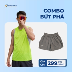 COMBO BỨT PHÁ 5: ÁO SINGLET XANH NEON + QUẦN MỘT LỚP XÁM (DÀNH CHO NAM)