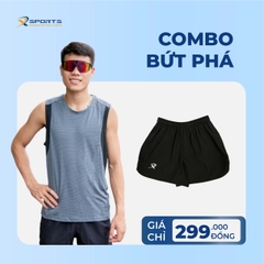 COMBO BỨT PHÁ 3: ÁO SINGLET XÁM + QUẦN MỘT LỚP ĐEN (DÀNH CHO NAM)