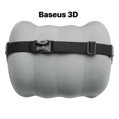 [Instock] BỘ COMBO GỐI TỰA LƯNG + TỰA ĐẦU BASEUS BẰNG CAO SU NON MÀU XÁM (Kho đối tác)