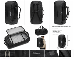 [Thanh lý] TÚI DU LỊCH KIÊM BALO BERGANS KOMPASS DUFFEL BAG, SIZE 50 LÍT (Kho đối tác)