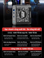 [ Order ] BỘ SẠC GAN KASEKU 140W HỖ TRỢ ĐA CHUẨN SẠC