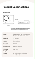 [Order] Trạm sạc Baseus Nomos 140w có Magsafe, dây rút, màn hiển thị - Đã đóng ngày 05/10/2026