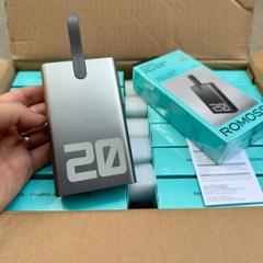 [Instock] Pin dự phòng ROMOSS PEA20A, vỏ nhôm cực xịn, 20.000mah, 22.5w kèm cáp 2 đầu (Kho đối tác)