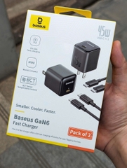 [Instock] Bộ củ + cáp sạc Baseus 45w, công nghệ GAN6 siêu nhỏ gọn (Kho đối tác)