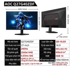 [ Order ]  Màn hình Oled AOC Q27G40ZDF
