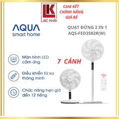 Quạt đứng Aqua 7 Cánh AQS-FED3502R(W), Cảm ứng, điều khiển từ xa, hẹn giờ