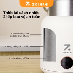 Bình đun siêu tốc giữ nhiệt 1.5L Zolele HK152 , điều chỉnh nhiệt độ