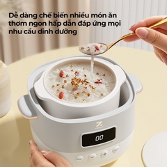 Nồi Nấu Chậm 1L ZOLELE ES101, Nấu Cháo, Hầm, Hấp, Chưng Yến