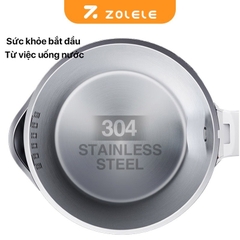 Ấm đun siêu tốc 1.7L Zolele SH1701, Bình đun siêu tốc inox 2 lớp