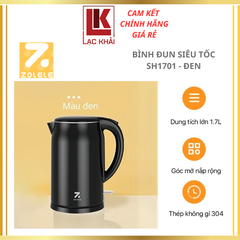 Ấm đun siêu tốc 1.7L Zolele SH1701, Bình đun siêu tốc inox 2 lớp