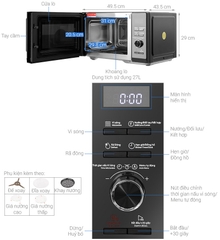 Lò vi sóng mặt gương có nướng đối lưu Toshiba MW3-AC27PE(BM)VN 27 lít
