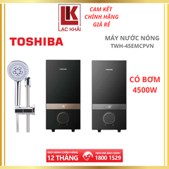 Máy nước nóng trực tiếp có bơm Toshiba 4500W TWH-45EMCPVN-CB (Xám / Đen)