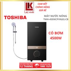 Máy nước nóng trực tiếp có bơm Toshiba 4500W TWH-45EMCPVN-CB (Xám / Đen)