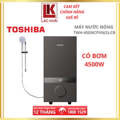 Máy nước nóng trực tiếp có bơm Toshiba 4500W TWH-45EMCPVN-CB (Xám / Đen)