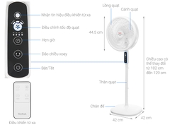 Quạt đứng điều khiển từ xa Tefal Turbo Silence Plus VH689690