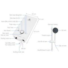 Máy nước nóng trực tiếp Ariston 4500W AURES PREMIUM 4.5