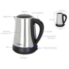 Bình đun siêu tốc 1.7L Hafele HS-K1703X (535.43.733)