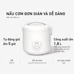 Nồi Cơm Nắp Gài Panasonic 1.8L  SR-MA181WRA