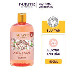 Sữa tắm mềm mịn Purite Hoa Hồng/ Hoa Anh Đào chai 500ml