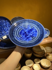 Đĩa sâu 22cm hoa xanh