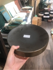 Khay tròn bằng 24x6cm nâu đồng